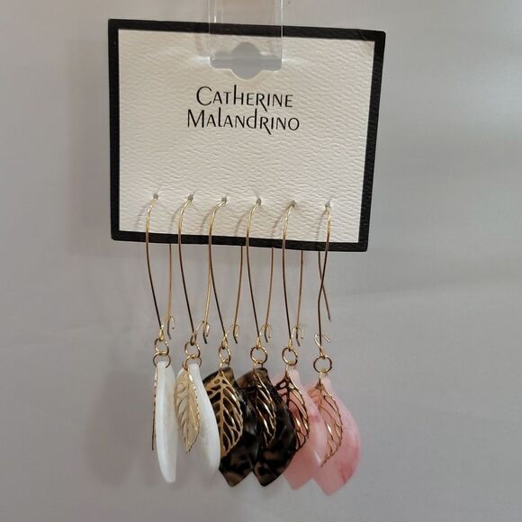 BRAND NEW CATHERINE MALANDRINO 3-PACK EARRINGS  PAIRED ON KIDNEY WIRES - Picture 3 of 10